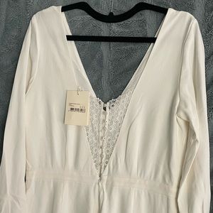 Sézane Cecilia Jumpsuit  in white